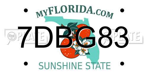7DBG83 Florida License Plate