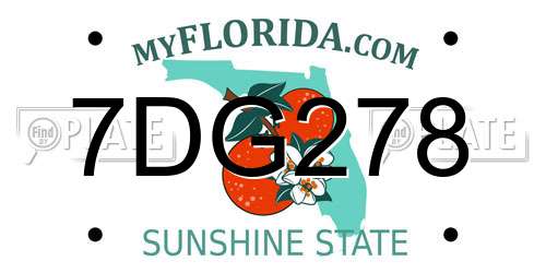 7DG278 Florida License Plate