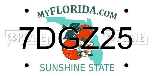 7DGZ25 Florida License Plate