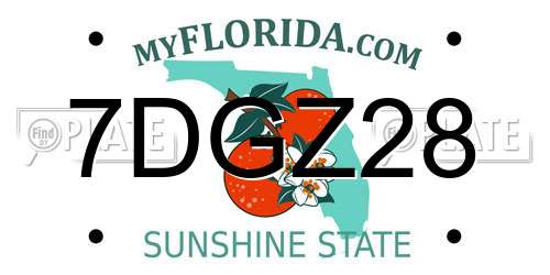 7DGZ28 Florida License Plate