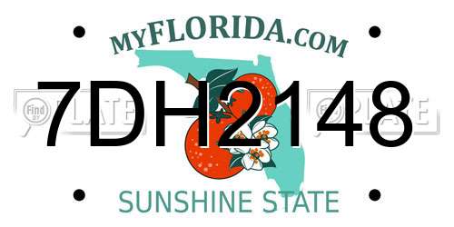 7DH2148 Florida License Plate