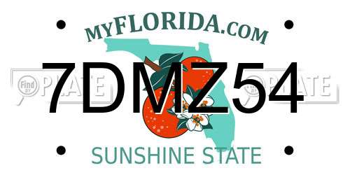 7DMZ54 Florida License Plate