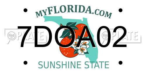 7DOA02 Florida License Plate