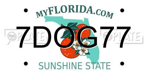 7DOG77 Florida License Plate