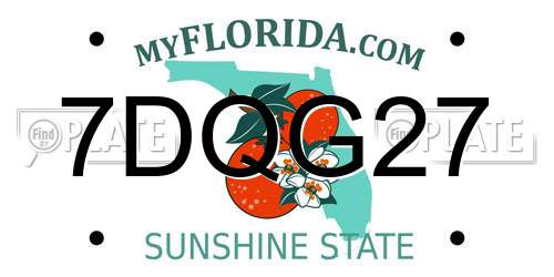 7DQG27 Florida License Plate