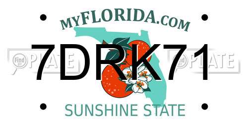 7DRK71 Florida License Plate