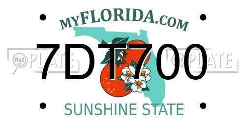 7DT700 Florida License Plate
