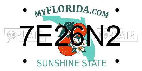 7E26N2 Florida License Plate