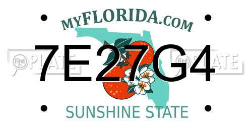 7E27G4 Florida License Plate