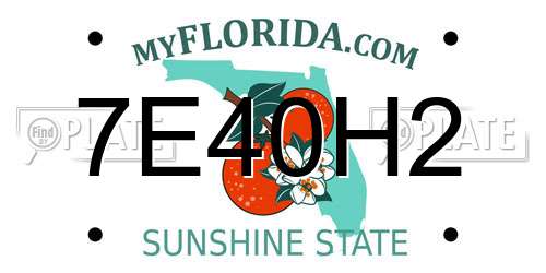 7E40H2 Florida License Plate