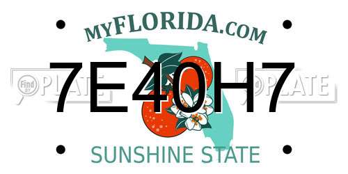7E40H7 Florida License Plate