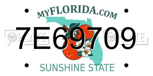 7E69709 Florida License Plate