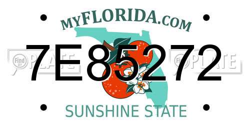 7E85272 Florida License Plate