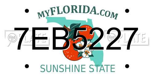 7EB5227 Florida License Plate