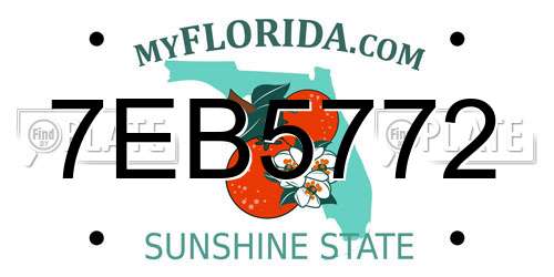 7EB5772 Florida License Plate