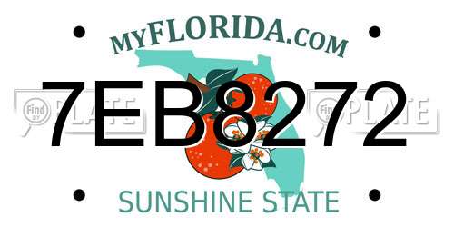 7EB8272 Florida License Plate