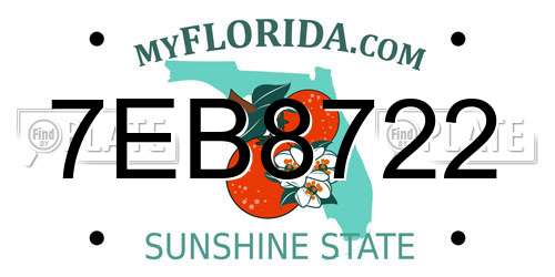 7EB8722 Florida License Plate