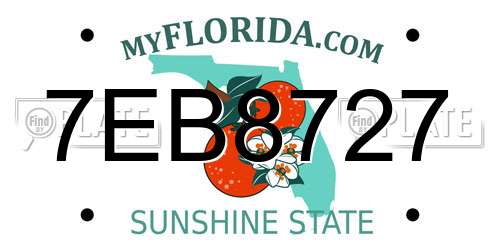 7EB8727 Florida License Plate