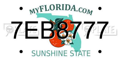 7EB8777 Florida License Plate