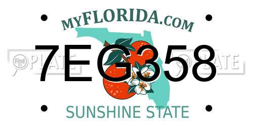 7EG358 Florida License Plate