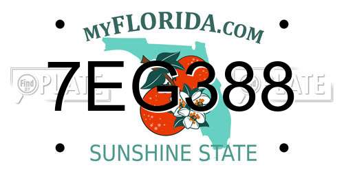 7EG388 Florida License Plate