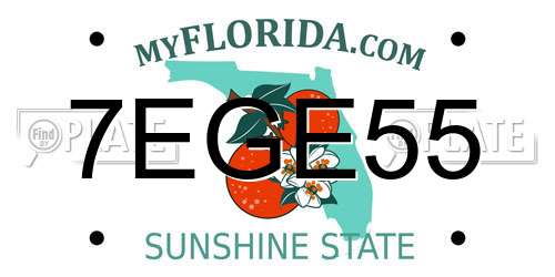 7EGE55 Florida License Plate
