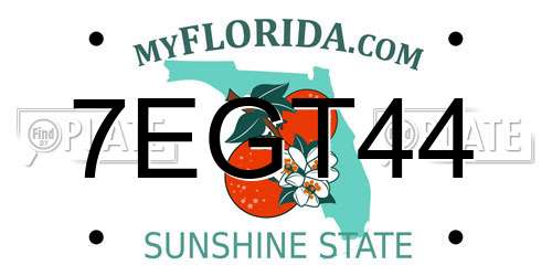 7EGT44 Florida License Plate