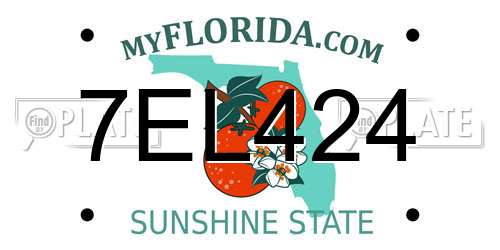 7EL424 Florida License Plate
