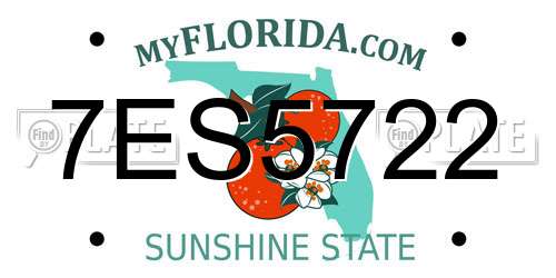 7ES5722 Florida License Plate