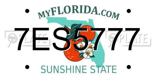 7ES5777 Florida License Plate