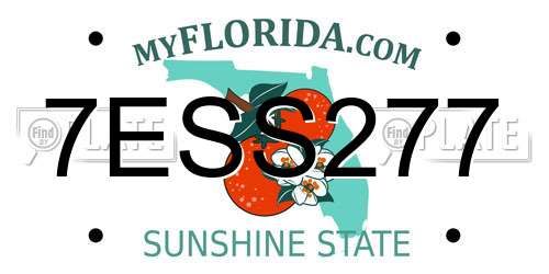 7ESS277 Florida License Plate