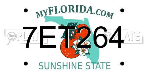 7ET264 Florida License Plate