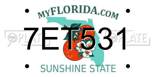 7ET531 Florida License Plate