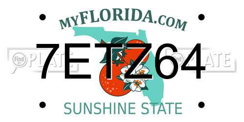 7ETZ64 Florida License Plate