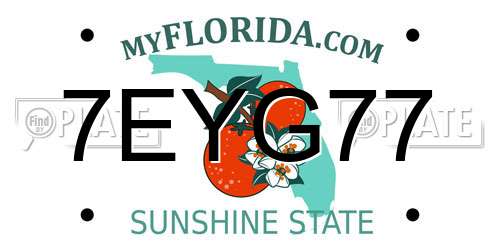 7EYG77 Florida License Plate