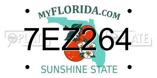 7EZ264 Florida License Plate