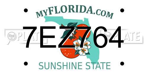 7EZ764 Florida License Plate