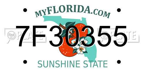 7F30355 Florida License Plate