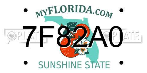7F82A0 Florida License Plate