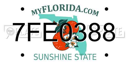 7FE0388 Florida License Plate
