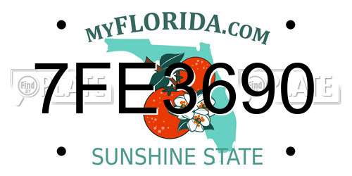 7FE3690 Florida License Plate