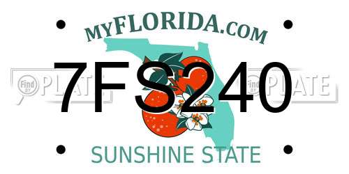 7FS240 Florida License Plate