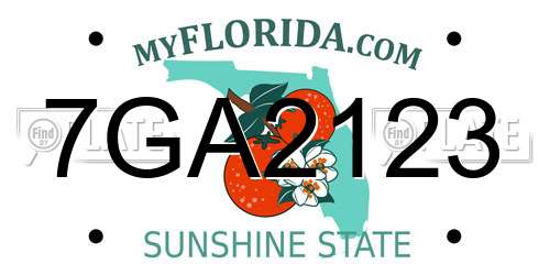 7GA2123 Florida License Plate