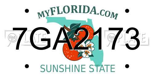 7GA2173 Florida License Plate
