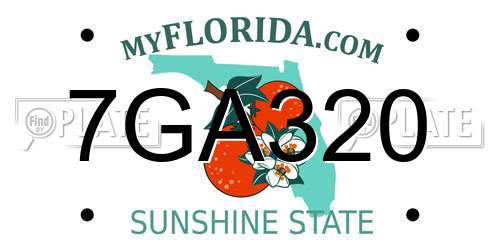 7GA320 Florida License Plate