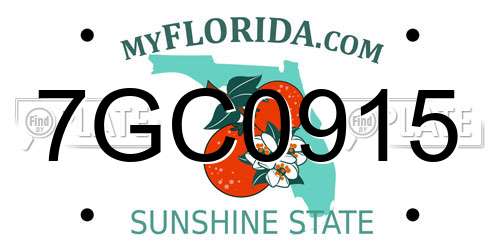 7GC0915 Florida License Plate