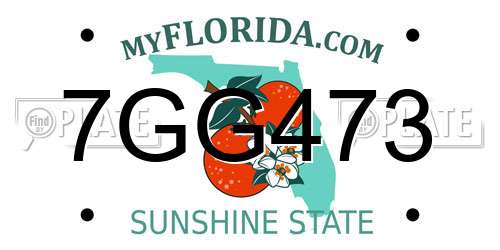 7GG473 Florida License Plate