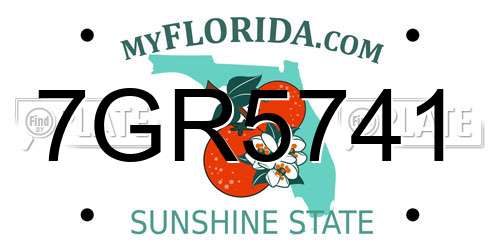 7GR5741 Florida License Plate