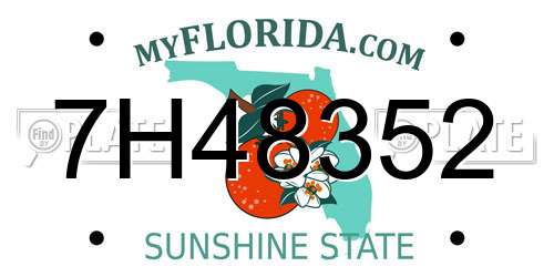 7H48352 Florida License Plate