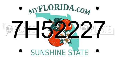 7H52227 Florida License Plate